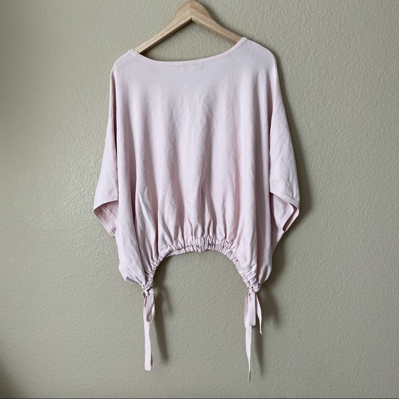 Milly pink elastic tie hem top - Picture 4 of 4